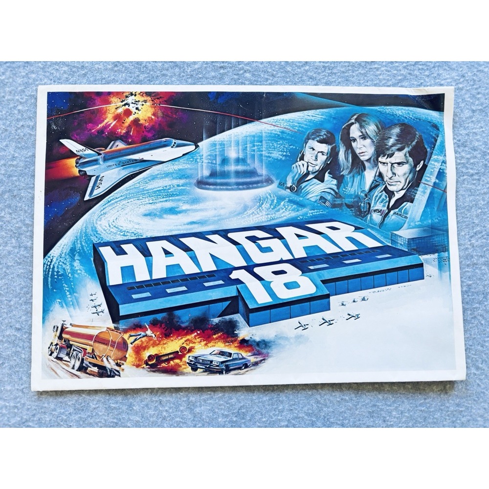 Vintage Rare Hangar 18 Promotional Movie Poster - 2 Sided - Taft Pictures Sci-fi